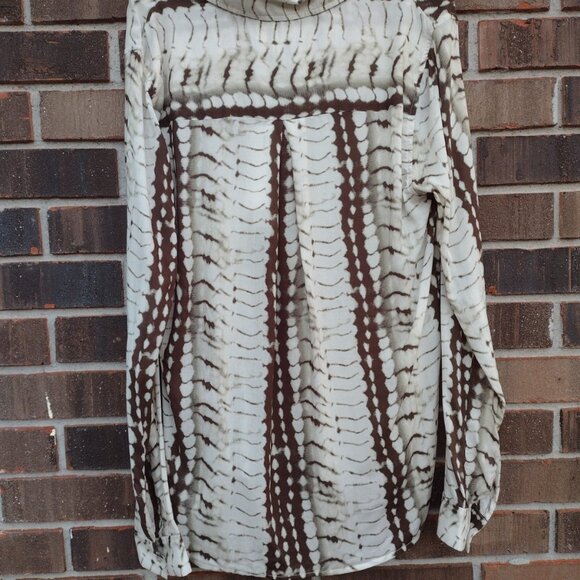 L’Agence Holly Ikat Print Blouse Viscose Button Shirt XXS NWT - Picture 4 of 6